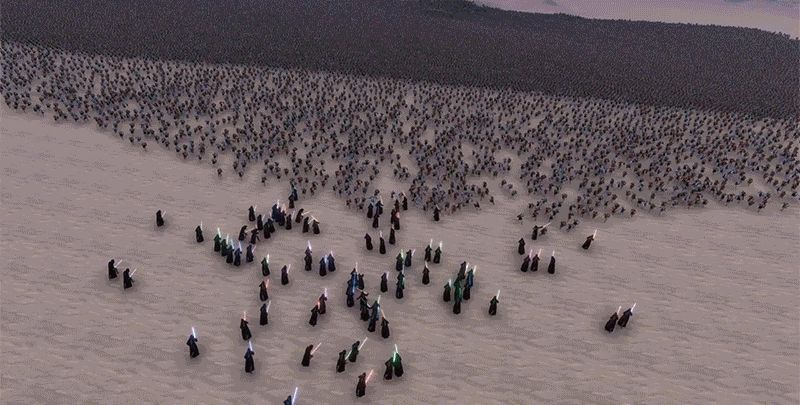 Still from footage of Ultimate Epic Battle Simulator.